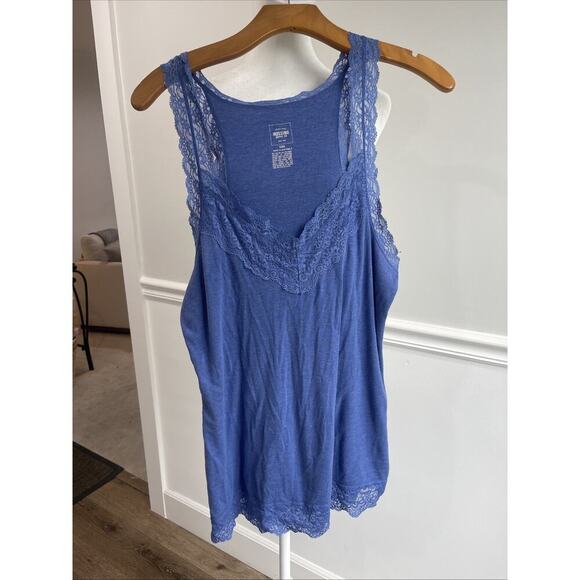 Mossimo Supply Co. Other - Y2K Mossimo Lace Trim Tank Top SZ XXL Blue Cami Fairy Coquette Gray Babydoll
